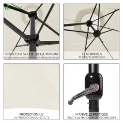 Parasol Jardin Double Aluminium 270 X 460 Cm Beige(Parasol Jardin Double Aluminium 270 X 460 Cm Beige 1) -Boutique Vounot 4 a66edd1b a574 485d 8f37 844f6058bcbf