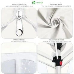 Tonnelle De Jardin 3x3m Pliable Avec Portes Et Fenêtres Blanc(Tonnelle De Jardin 3x3m Pliable Avec Portes Et Fenetres Blanc) -Boutique Vounot 4 a6b24843 67c2 46ea b236 f306b956ac1a
