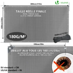 Bâche De Protection En Polyéthylène Resistant Et Impermeable 180g/m² Gris Et Noir 6x8m(Bache De Protection En Polyethylene Resistant Et Impermeable 180g M Gris Et Noir 6x8m) -Boutique Vounot 4 a9322488 a5a4 4220 93ad 2e4330ca4737