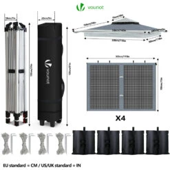 Tonnelle De Jardin Exterieure Pliable Avec Moustiquaire 3.6x3.6m Gris(Tonnelle De Jardin Exterieure Pliable Avec Moustiquaire 3 6x3 6m Gris) -Boutique Vounot 4 abab5115 b9a6 4302 8e3f 4e7f57b45900