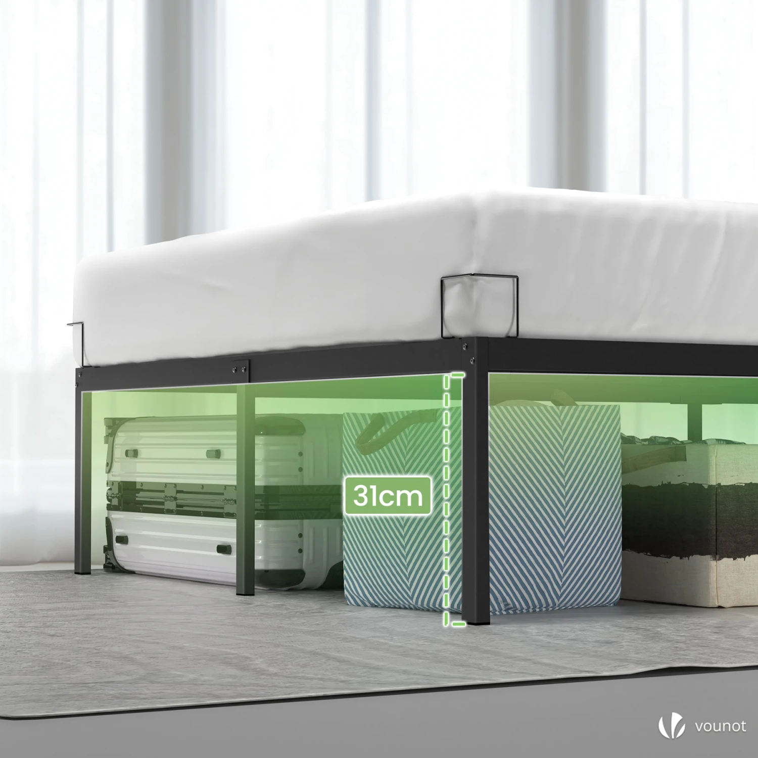 Cadre De Lit Metal Avec Fixation Sommier Et Hauteur 36cm 140x190cm Noir(Cadre De Lit Metal Avec Fixation Sommier Et Hauteur 36cm 140x190cm Noir) 4 Cadre De Lit Metal Avec Fixation Sommier Et Hauteur 36cm 140x190cm Noir(Cadre De Lit Metal Avec Fixation Sommier Et Hauteur 36cm 140x190cm Noir) – Image 4