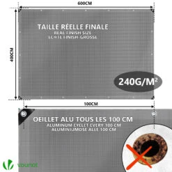 Bâche De Protection En Polyéthylène Resistant Et Impermeable 240g/m² Gris Et Noir 4x6m(Bache De Protection En Polyethylene Resistant Et Impermeable 240g M Gris Et Noir 4x6m) -Boutique Vounot 4 afccfbb4 8098 42a8 ae3f b4d286a4207c