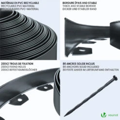 Bordure De Jardin PVC Flexible 40m Avec Piquets Anthracite(Bordure De Jardin Pvc Flexible 40m Avec Piquets Anthracite) -Boutique Vounot 4 b0c5a814 c1f8 4b72 8906 747968340a24