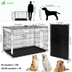 Cage Pour Chien Pliable Avec 2 Portes Verrouillable Plateau Amovible 122x75x81cm(Cage Pour Chien Pliable Avec 2 Portes Verrouillable Plateau Amovible 122x75x81cm) 10 Cage Pour Chien Pliable Avec 2 Portes Verrouillable Plateau Amovible 122x75x81cm(Cage Pour Chien Pliable Avec 2 Portes Verrouillable Plateau Amovible 122x75x81cm) -Boutique Vounot 4 b5d9f705 db6c 410e 9cc2 425d0d1edfc6