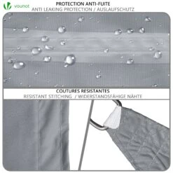 Voile D’ombrage Rectangulaire Imperméable Polyester Avec Corde 3x4m Gris(Voile D Ombrage Rectangulaire Impermeable Polyester Avec Corde 3x4m Gris) -Boutique Vounot 4 bb624ebf e203 45f2 9e92 3586824c3b00