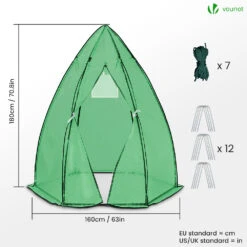 Serre De Jardin Hivernage Dome Avec Bache PE 160x160x180cm Vert(Serre De Jardin Hivernage Dome Avec Bache Pe 160x160x180cm Vert) -Boutique Vounot 4 cb26b160 4a18 4490 a921 6df26b1aca41