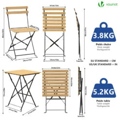 Ensemble Bistro Extérieur 1 Table 2 Chaises Bois(Ensemble Bistro Exterieur 1 Table 2 Chaises Bois) -Boutique Vounot 4 e4856fed d38c 458c 8bdd e5373ea7c58c