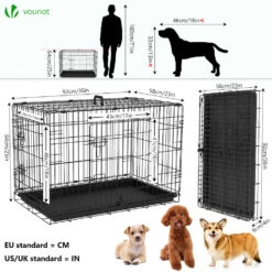 Cage Pour Chien Pliable Avec 2 Portes Verrouillable Plateau Amovible 92x58x64cm(Cage Pour Chien Pliable Avec 2 Portes Verrouillable Plateau Amovible 92x58x64cm) -Boutique Vounot 4 e5c3691b 0e55 4a2f af7f 8c0e7ca40870