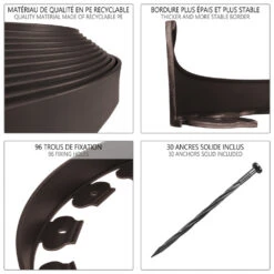 Bordure De Jardin Plastique Flexible 10m Avec Piquets Marron(Bordure De Jardin Plastique Flexible 10m Avec Piquets Marron) 10 Bordure De Jardin Plastique Flexible 10m Avec Piquets Marron(Bordure De Jardin Plastique Flexible 10m Avec Piquets Marron) -Boutique Vounot 4 eac7b150 d756 436c 86f8 b31da8f471fd