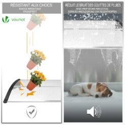 Auvent De Porte Marquise 100x80 Cm Transparent En Polycarbonate Anti UV Noir(Auvent De Porte Marquise 100x80 Cm Transparent En Polycarbonate Anti Uv Noir 2) -Boutique Vounot 4 f6a9d9fd b4d3 4696 a57b 38cfc6210909