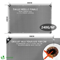 Bâche De Protection En Polyéthylène Resistant Et Impermeable 240g/m² Gris Et Noir 2x3m(Bache De Protection En Polyethylene Resistant Et Impermeable 240g M Gris Et Noir 2x3m) -Boutique Vounot 4 f6e86e99 0845 4d2b 86b8 ee1bf9f73e18