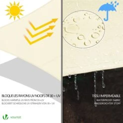 Voile D’ombrage Rectangulaire Imperméable Polyester Avec Corde 3x4m Beige(Voile D Ombrage Rectangulaire Impermeable Polyester Avec Corde 3x4m Beige) 11 Voile D’ombrage Rectangulaire Imperméable Polyester Avec Corde 3x4m Beige(Voile D Ombrage Rectangulaire Impermeable Polyester Avec Corde 3x4m Beige) -Boutique Vounot 5 2 732247e9 b12a 4ccd b7ed 6116c0b157e2