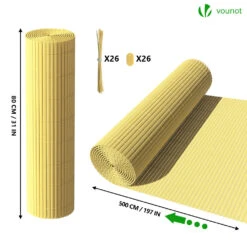 Canisse PVC Brise Vue Renforce Avec Attaches De Fixation 80x500cm Beige(Canisse Pvc Brise Vue Renforce Avec Attaches De Fixation 80x500cm Beige) -Boutique Vounot 5.jpg 100cm 300cm