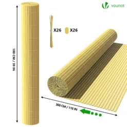 Canisse PVC Brise Vue Renforce Avec Attaches De Fixation 100x300cm Beige(Canisse Pvc Brise Vue Renforce Avec Attaches De Fixation 100x300cm Beige) -Boutique Vounot 5.jpg 100cm 300cm b70f8978 8739 439b b671 07566ce06383