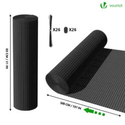 Canisse PVC Brise Vue Renforce Avec Attaches De Fixation 80x500cm Gris(Canisse Pvc Brise Vue Renforce Avec Attaches De Fixation 80x500cm Gris) -Boutique Vounot 5.psb 80 500