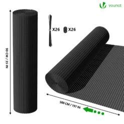 Canisse PVC Brise Vue Renforce Avec Attaches De Fixation 90x500cm Gris(Canisse Pvc Brise Vue Renforce Avec Attaches De Fixation 90x500cm Gris) 11 Canisse PVC Brise Vue Renforce Avec Attaches De Fixation 90x500cm Gris(Canisse Pvc Brise Vue Renforce Avec Attaches De Fixation 90x500cm Gris) -Boutique Vounot 5.psb 90 500