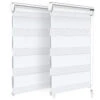 Lot De 2 Store Enrouleur Jour Nuit Double 50x150cm Blanc(Lot De 2 Store Enrouleur Jour Nuit Double 50x150cm Blanc)