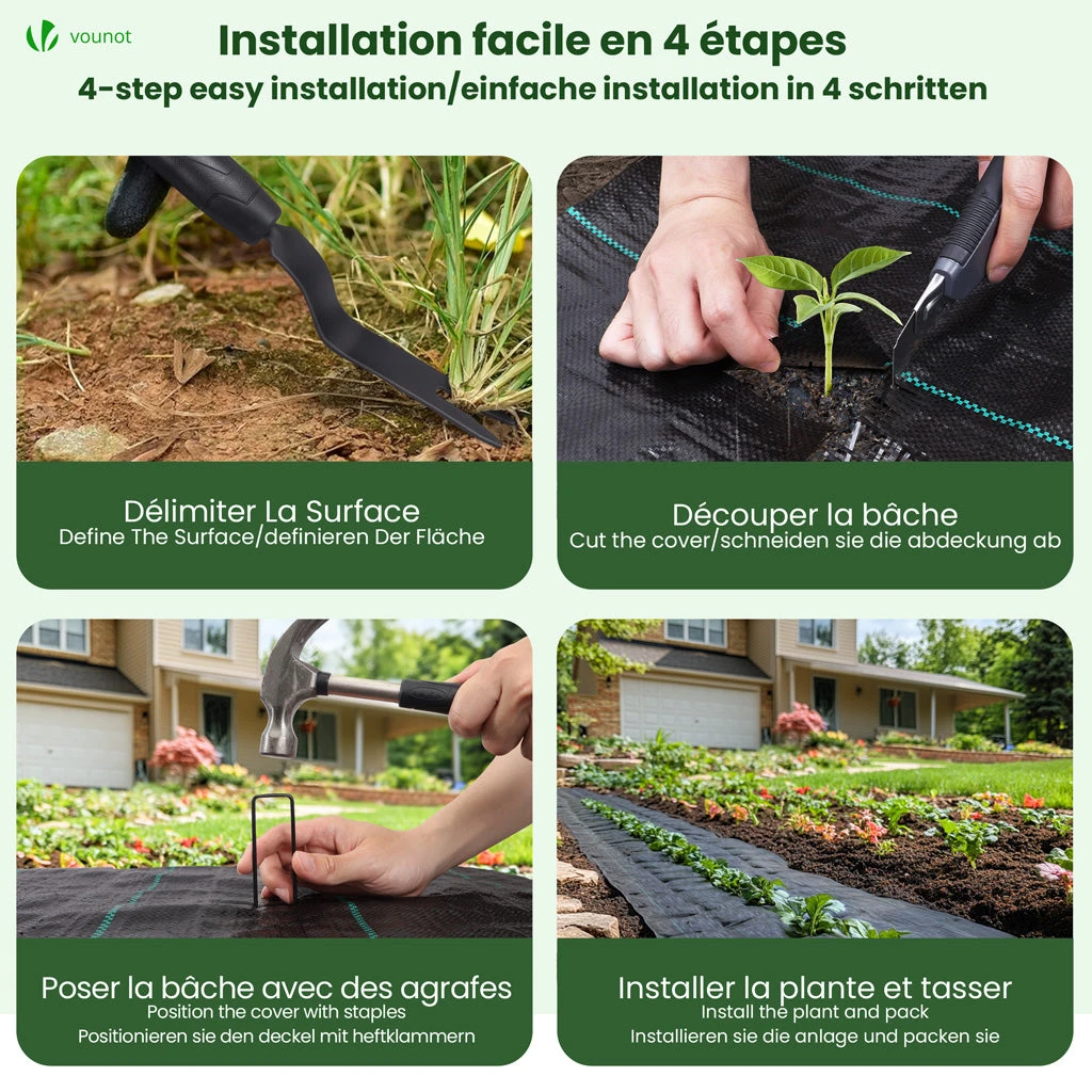 Toile De Paillage Contre Les Mauvaises Herbes 50Mx2M Avec 100 Piquets Anti-UV 100g/m2(Toile De Paillage Contre Les Mauvaises Herbes 50mx2m Avec 100 Piquets Anti Uv 100g M2) 5 Toile De Paillage Contre Les Mauvaises Herbes 50Mx2M Avec 100 Piquets Anti-UV 100g/m2(Toile De Paillage Contre Les Mauvaises Herbes 50mx2m Avec 100 Piquets Anti Uv 100g M2) – Image 5