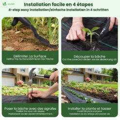 Toile De Paillage Contre Les Mauvaises Herbes 50Mx1M Anti-UV 100g/m2(Toile De Paillage Contre Les Mauvaises Herbes 50mx1m Anti Uv 100g M2) -Boutique Vounot 5 09e049a2 ff52 41c1 a8be dc99709ece41 5