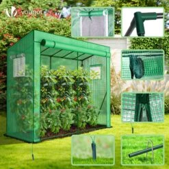 Serre De Jardin Serre Tomates Avec Porte Et Fenetres Moustiquaire Bache PE Renforcee 135g/m2 200x77x170cm Vert(Serre De Jardin Serre Tomates Avec Porte Et Fenetres Moustiquaire Bache Pe Renforcee 135g M2 200x77x170cm Vert) -Boutique Vounot 5 0ab38ad6 eff3 4abb 9d5a 52ebb2769f1e