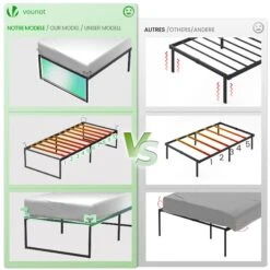 Cadre De Lit Metal Avec Fixation Sommier Et Hauteur 36cm 90x190cm Noir(Cadre De Lit Metal Avec Fixation Sommier Et Hauteur 36cm 90x190cm Noir) -Boutique Vounot 5 0d2a1c29 2ea6 4269 86d9 50d2ffcd1bf0