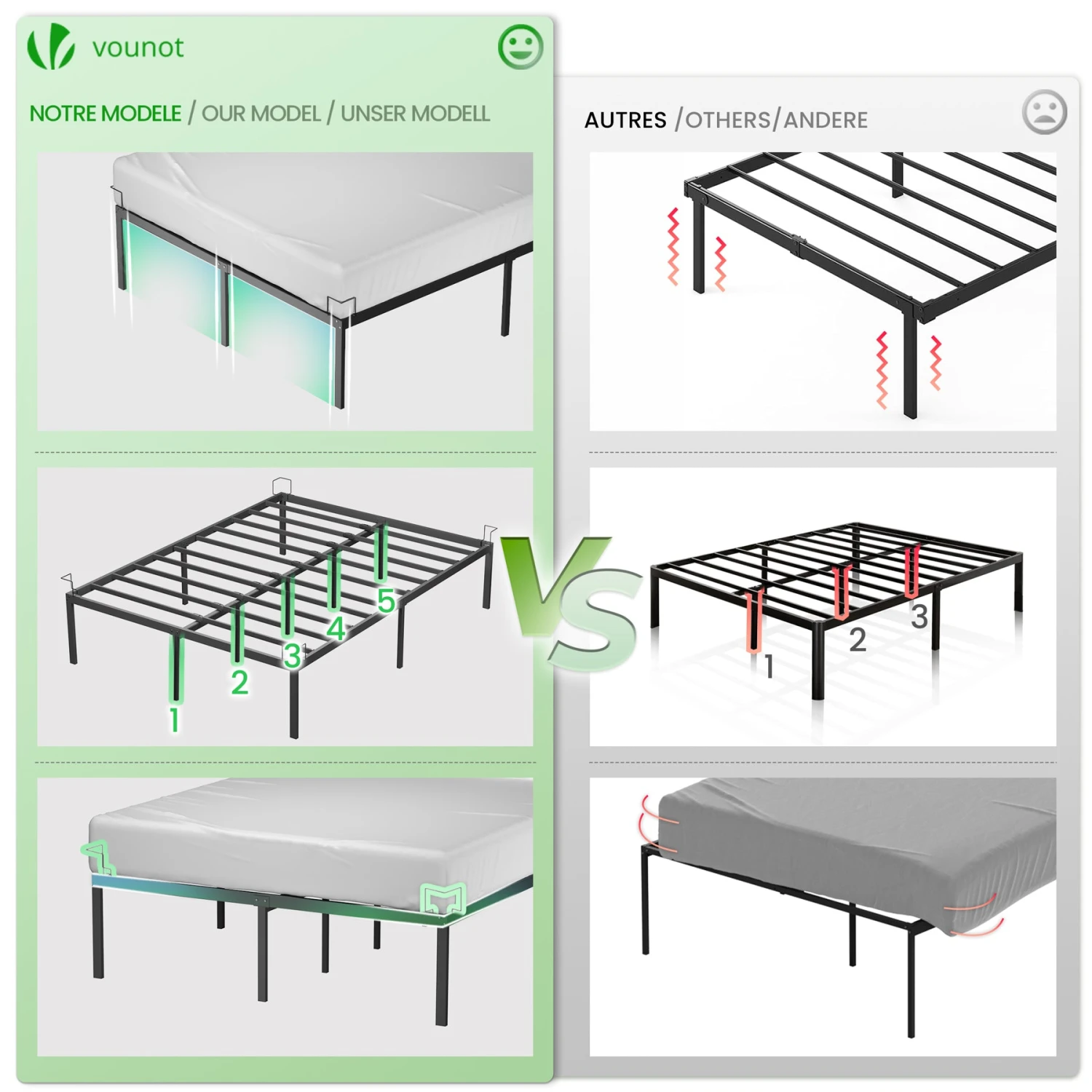 Cadre De Lit Metal Avec Fixation Sommier Et Hauteur 36cm 140x190cm Noir(Cadre De Lit Metal Avec Fixation Sommier Et Hauteur 36cm 140x190cm Noir) 5 Cadre De Lit Metal Avec Fixation Sommier Et Hauteur 36cm 140x190cm Noir(Cadre De Lit Metal Avec Fixation Sommier Et Hauteur 36cm 140x190cm Noir) – Image 5