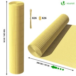Canisse PVC Brise Vue Renforce Avec Attaches De Fixation 100x500cm Beige(Canisse Pvc Brise Vue Renforce Avec Attaches De Fixation 100x500cm Beige) -Boutique Vounot 5 1cf41612 2466 4a52 b5a4 8d0e0fb5a5be