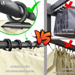 Pergola Retractable 3x3m En Metal Et Toile Polyester Haute Densite 180g/m2 Beige(Pergola Retractable 3x3m En Metal Et Toile Polyester Haute Densite 180g M2 Beige 1) 11 Pergola Retractable 3x3m En Metal Et Toile Polyester Haute Densite 180g/m2 Beige(Pergola Retractable 3x3m En Metal Et Toile Polyester Haute Densite 180g M2 Beige 1) -Boutique Vounot 5 2487f272 bf65 4cce b227 677083577282