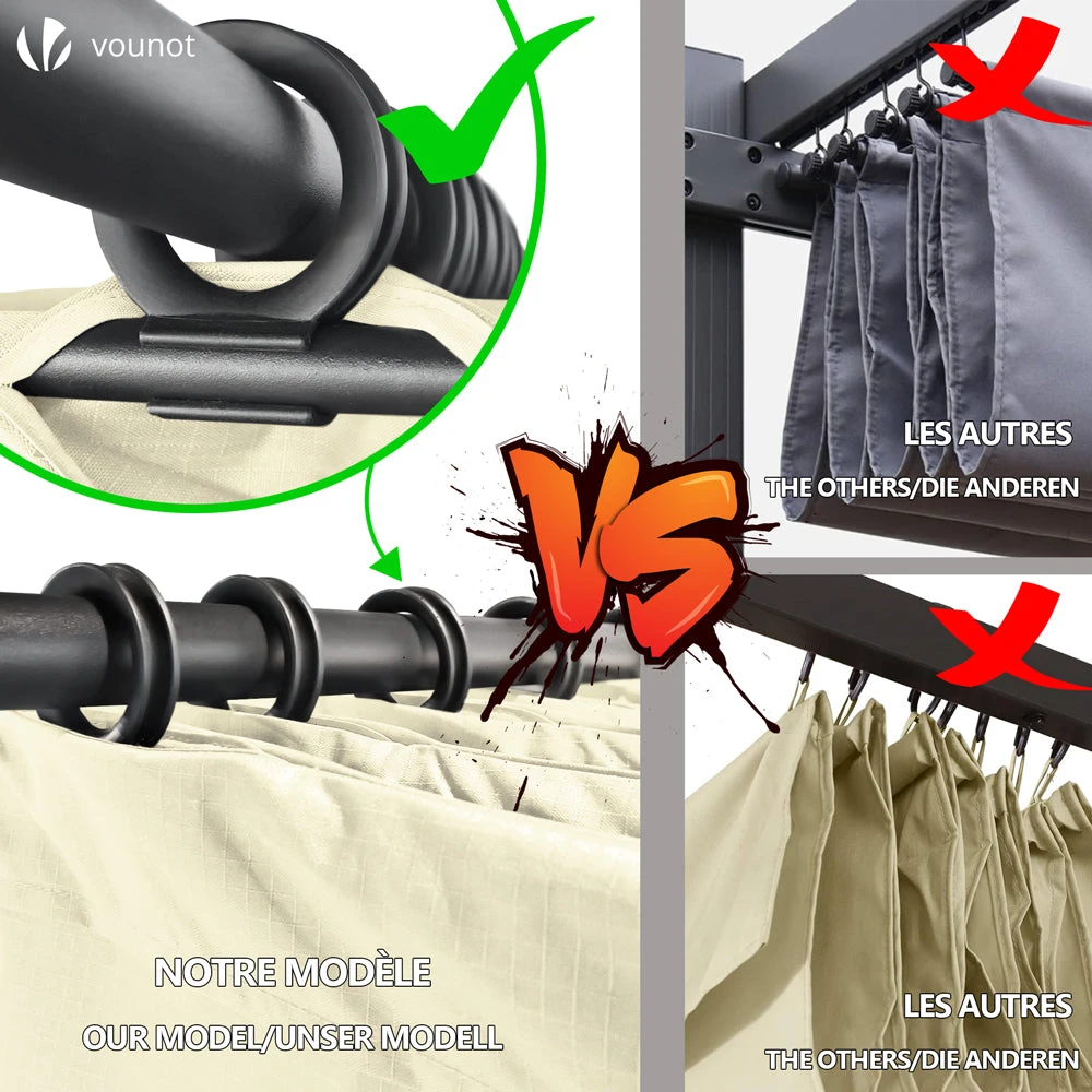 Pergola Retractable 3x3m En Metal Et Toile Polyester Haute Densite 180g/m2 Beige(Pergola Retractable 3x3m En Metal Et Toile Polyester Haute Densite 180g M2 Beige 1) 5 Pergola Retractable 3x3m En Metal Et Toile Polyester Haute Densite 180g/m2 Beige(Pergola Retractable 3x3m En Metal Et Toile Polyester Haute Densite 180g M2 Beige 1) – Image 5