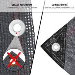 Brise Vue Occultant En HDPE 230g/m² 1.5x20m Avec Attaches De Fixation Anthracite(Brise Vue Occultant En Hdpe 230g M 1 5x20m Avec Attaches De Fixation Anthracite) -Boutique Vounot 5 2a98a7d7 1270 4c48 b983 cf73537fa63e