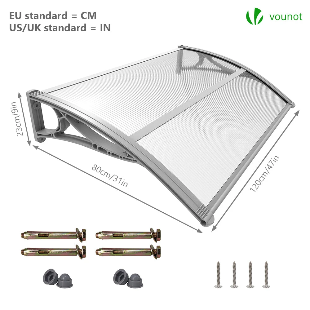 Auvent De Porte Marquise 120x80 Cm Transparent En Polycarbonate Anti UV(Auvent De Porte Marquise 120x80 Cm Transparent En Polycarbonate Anti Uv 1) 5 Auvent De Porte Marquise 120x80 Cm Transparent En Polycarbonate Anti UV(Auvent De Porte Marquise 120x80 Cm Transparent En Polycarbonate Anti Uv 1) – Image 5