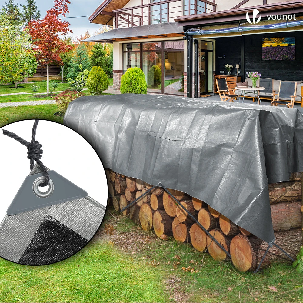 Bâche De Protection En Polyéthylène Resistant Et Impermeable 180g/m² Gris Et Noir 4x6m(Bache De Protection En Polyethylene Resistant Et Impermeable 180g M Gris Et Noir 4x6m) 5 Bâche De Protection En Polyéthylène Resistant Et Impermeable 180g/m² Gris Et Noir 4x6m(Bache De Protection En Polyethylene Resistant Et Impermeable 180g M Gris Et Noir 4x6m) – Image 5