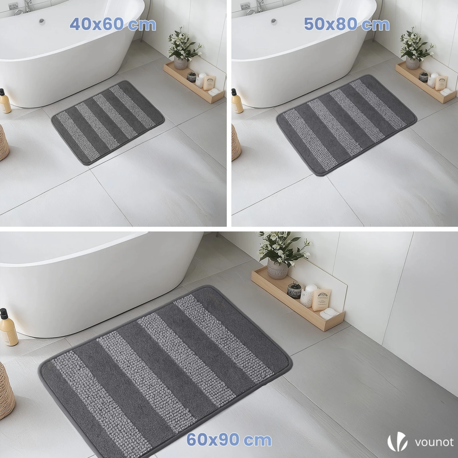 Tapis De Bain Antidérapant Chenille Microfibre 40x60cm Gris(Tapis De Bain Antiderapant Chenille Microfibre 40x60cm Gris 1) 5 Tapis De Bain Antidérapant Chenille Microfibre 40x60cm Gris(Tapis De Bain Antiderapant Chenille Microfibre 40x60cm Gris 1) – Image 5