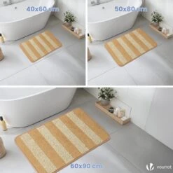 Tapis De Bain Antidérapant Chenille Microfibre 40x60cm Beige(Tapis De Bain Antiderapant Chenille Microfibre 40x60cm Beige 1) -Boutique Vounot 5 41923765 ea5c 4aa1 a14e 06f4518fe5fe 3
