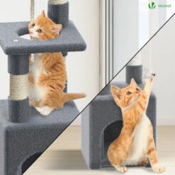 Arbre à Chat 88cm Avec Corde Griffoir Plateforme Niche Gris(Arbre A Chat 88cm Avec Corde Griffoir Plateforme Niche Gris) -Boutique Vounot 5 4c07d9f7 7f85 4d4f ad1d 78fe0cba7507