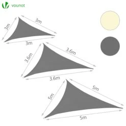 Voile D Ombrage Triangle HDPE Avec 19 Pcs Kit De Montage(Voile D Ombrage Triangle Hdpe Avec 19 Pcs Kit De Montage) -Boutique Vounot 5 4f30d0e9 3d75 47bf 844d 6baea6fe6a06