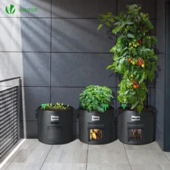 Lot De 3 Sacs De Plantation Non Tisse Avec Fenetre Velcro Et Poignee 43L Noir(Lot De 3 Sacs De Plantation Non Tisse Avec Fenetre Velcro Et Poignee 43l Noir) -Boutique Vounot 5 52876368 71a5 4927 b083 4795522b178a