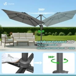 Parasol Deporte Inclinable Premium Carre Avec Housse Protection 3x3m Gris(Parasol Deporte Inclinable Premium Carre Avec Housse Protection 3x3m Gris 1) -Boutique Vounot 5 5531268b f292 493b a03b 0d5f1eacbc37