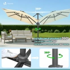 Parasol Deporte Inclinable Premium Carre Avec Housse Protection 3x3m Beige(Parasol Deporte Inclinable Premium Carre Avec Housse Protection 3x3m Beige 1) -Boutique Vounot 5 56306772 9293 48e5 8049 5a854045e339