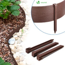 Bordure De Jardin PE Flexible 20M X 8 CM Avec Piquets Marron(Bordure De Jardin Pe Flexible 20m X 8 Cm Avec Piquets Marron) -Boutique Vounot 5 5cf1e986 a3c6 4def a71e 483f4bfded2a