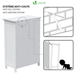 Meuble De Salle De Bain Rangement 4 Tiroirs 1 Porte 82x55x30cm Blanc(Meuble De Salle De Bain Rangement 4 Tiroirs 1 Porte 82x55x30cm Blanc) -Boutique Vounot 5 5e273036 470c 4349 8722 76df7e4ba855