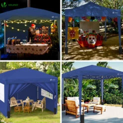 Tonnelle De Jardin 3x3m Pliable Avec Portes Et Fenêtres Bleu(Tonnelle De Jardin 3x3m Pliable Avec Portes Et Fenetres Bleu) -Boutique Vounot 5 5fd8a6f0 dcd9 479d a208 ad75444c69ca