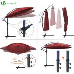 Parasol Deporte 3M Shanghai Avec Housse De Protection Rouge(Parasol Deporte 3m Shanghai Avec Housse De Protection Rouge) -Boutique Vounot 5 6cc8818f b485 47c7 99de 364bacfde6f1
