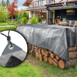 Bâche De Protection En Polyéthylène Resistant Et Impermeable 180g/m² Gris Et Noir 3x5m(Bache De Protection En Polyethylene Resistant Et Impermeable 180g M Gris Et Noir 3x5m) -Boutique Vounot 5 70a39e14 72ce 4cbb adf9 e83268431b7a