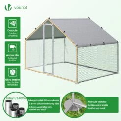 Enclos Poulailler En Metal Galvanise Et Grillage Avec Bache PE 300x200x200cm(Enclos Poulailler En Metal Galvanise Et Grillage Avec Bache Pe 300x200x200cm) -Boutique Vounot 5 72f9950d 47ca 46db 874b 3f3cac89ffae