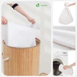 Panier A Linge En Bambou Rond Avec Couvercle 58L(Panier A Linge En Bambou Rond Avec Couvercle 58l) -Boutique Vounot 5 7920ed0f 78a0 42c9 9e40 65bfe87725b2