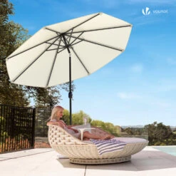 Parasol Inclinable 2.70 X 2.40m Avec Housse De Protection Beige(Parasol Inclinable 2 70 X 2 40m Avec Housse De Protection Beige) -Boutique Vounot 5 86dfb1aa 0ec7 43ce 9999 cc94c33eb02a