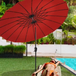 Parasol Inclinable 270cm Shanghai Avec Housse De Protection Rouge(Parasol Inclinable 270cm Shanghai Avec Housse De Protection Rouge) -Boutique Vounot 5 9c3ae6c3 e6c4 4331 8b43 267064cefe85