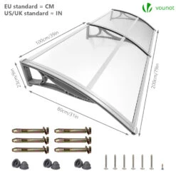 Auvent De Porte Marquise 200x80 Cm Transparent En Polycarbonate Anti UV(Auvent De Porte Marquise 200x80 Cm Transparent En Polycarbonate Anti Uv 1) -Boutique Vounot 5 a59d1842 889c 461d 9811 d1b413341525