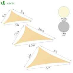 Voile D Ombrage Triangle HDPE Avec 19 Pcs Kit De Montage(Voile D Ombrage Triangle Hdpe Avec 19 Pcs Kit De Montage) -Boutique Vounot 5 ad4b8cea c03c 4c50 ae5a 1685ef365834